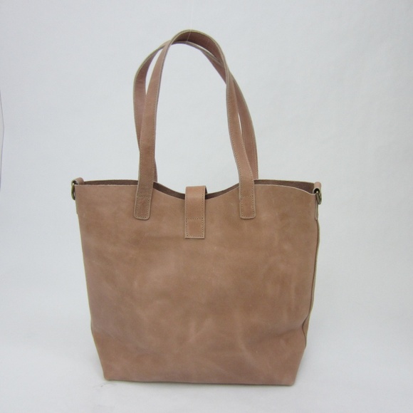 Leather Large Tote Bag Dusty Rose - Ethically Made - Picture 6 of 8